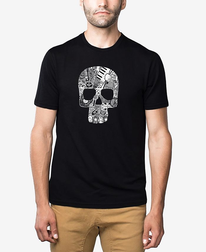 Мужская футболка Rock N Roll Skull Premium Blend Word Art LA Pop Art, черный