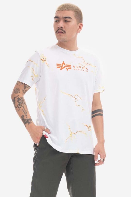 

Хлопковая футболка Alpha Industries, белый