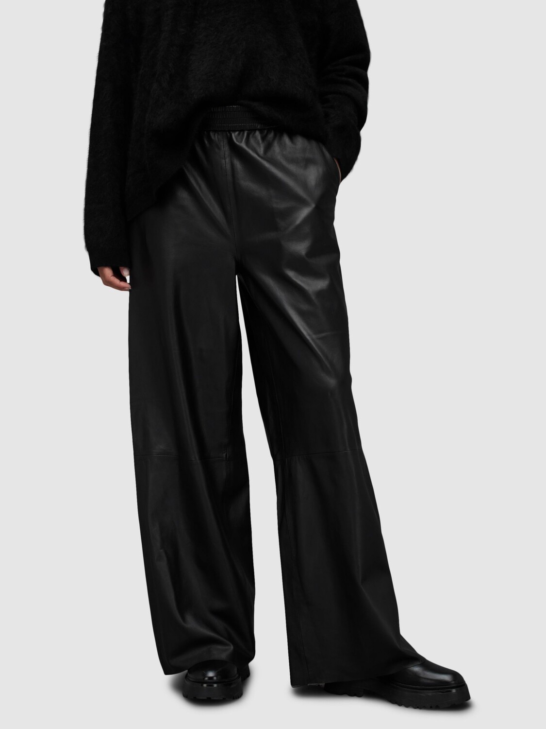 

Кожаные брюки AllSaints Aspen, черные, Черный