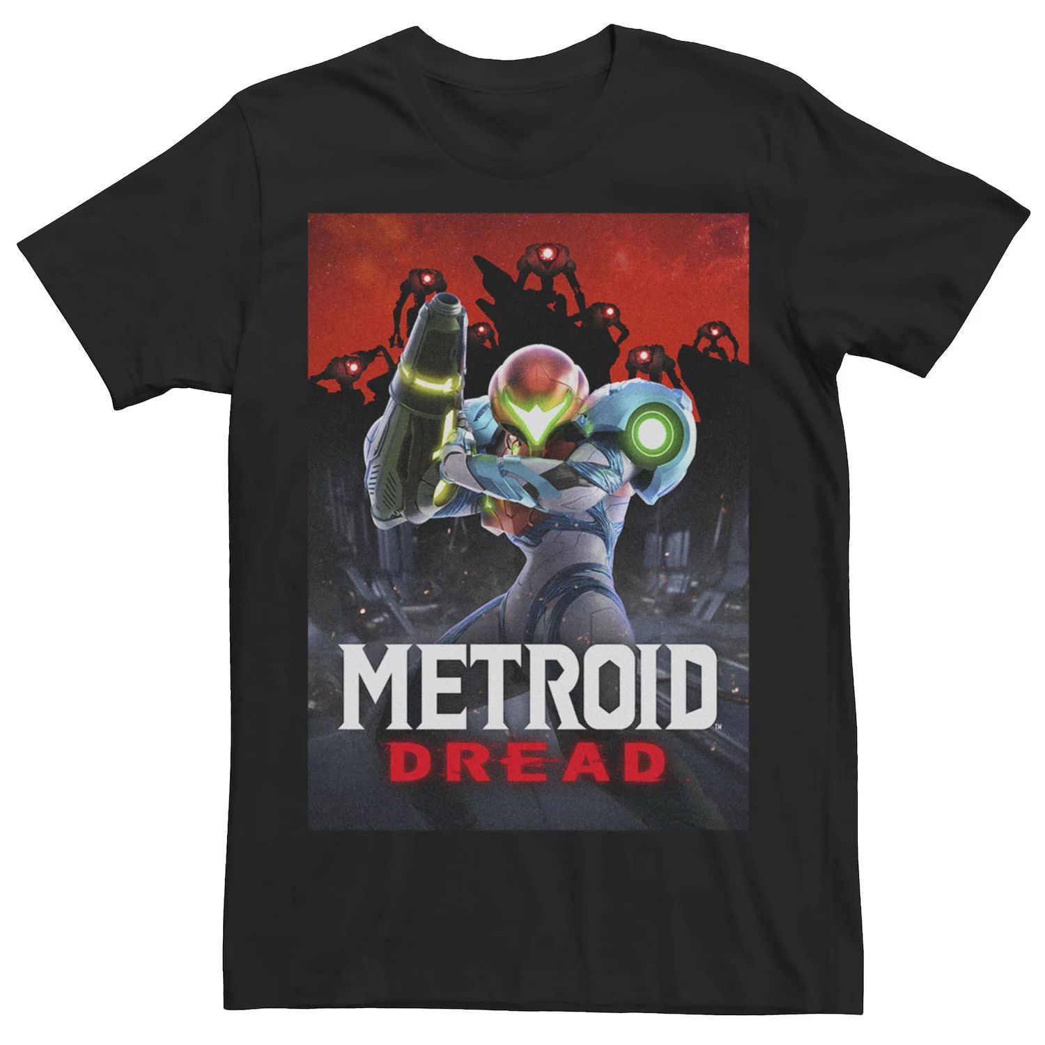 Мужская футболка с плакатом Metroid Prime Dread Battle Licensed Character swtich amiibo карта galaxy warrior связь sahms emmi metroid dread