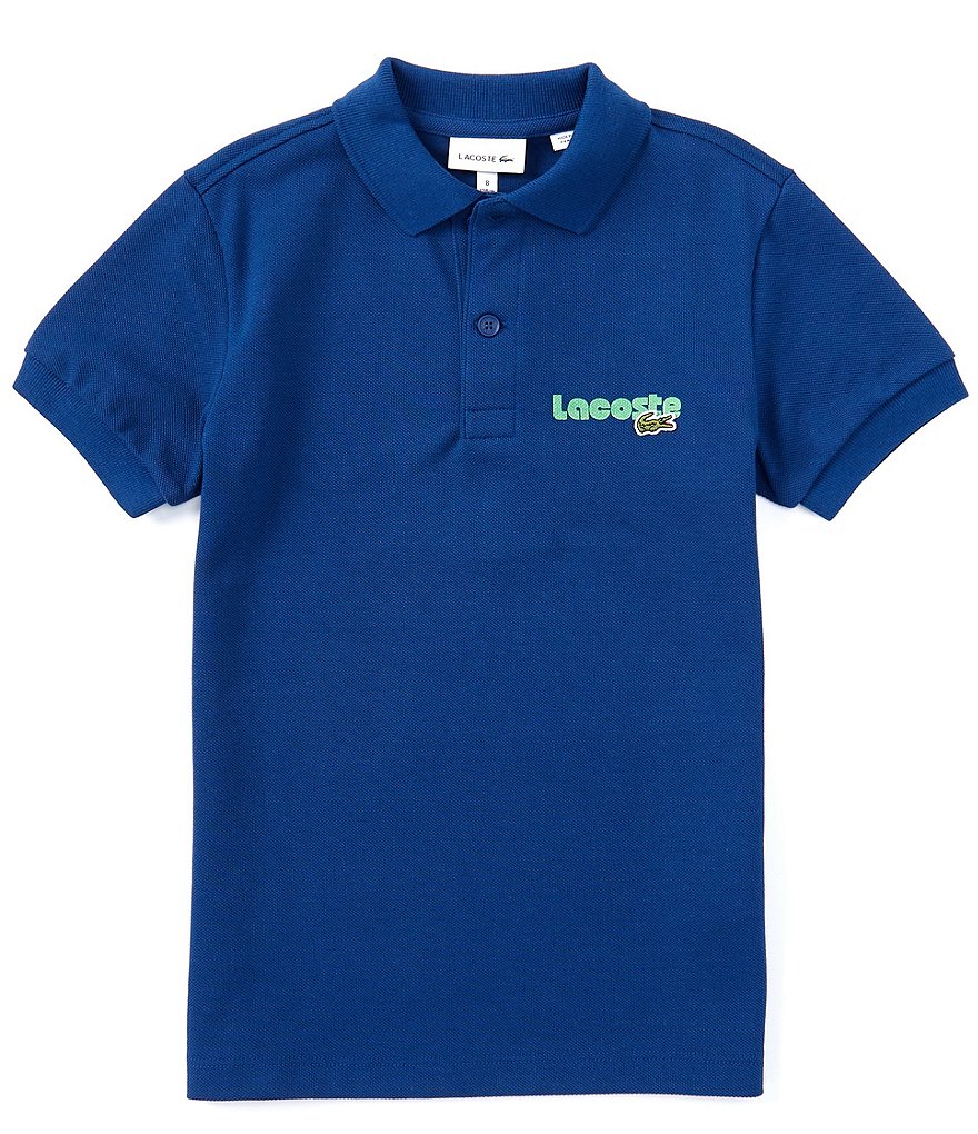 Рубашка-поло с короткими рукавами Lacoste Big Boys 8-16, синий