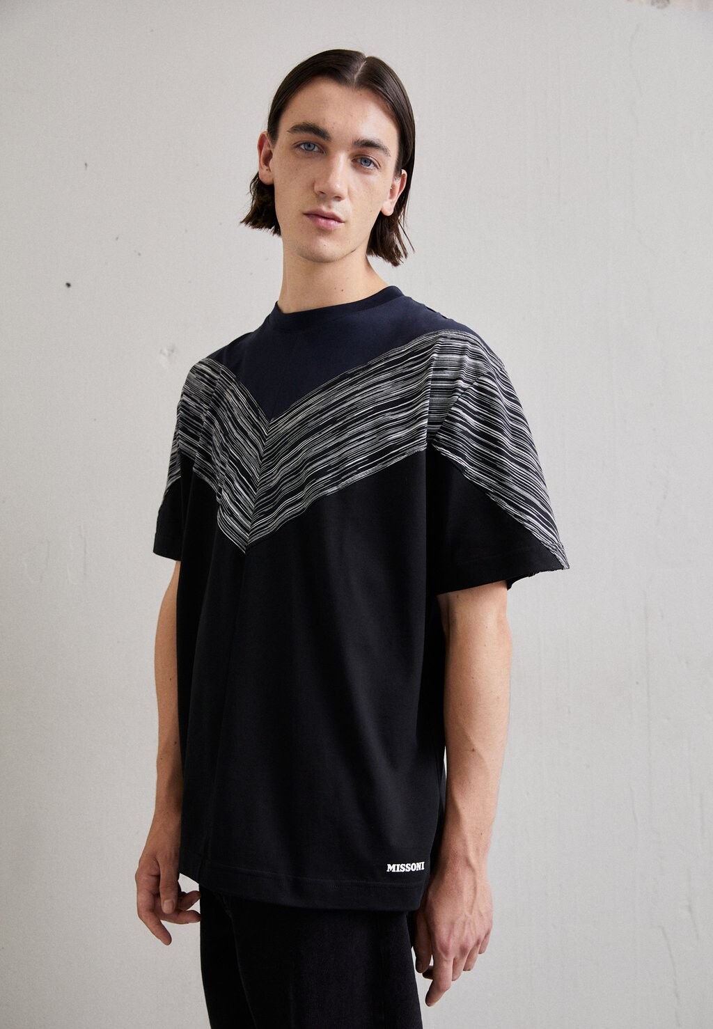 

Футболка с принтом КОРОТКИЙ РУКАВ Missoni, черный/белый