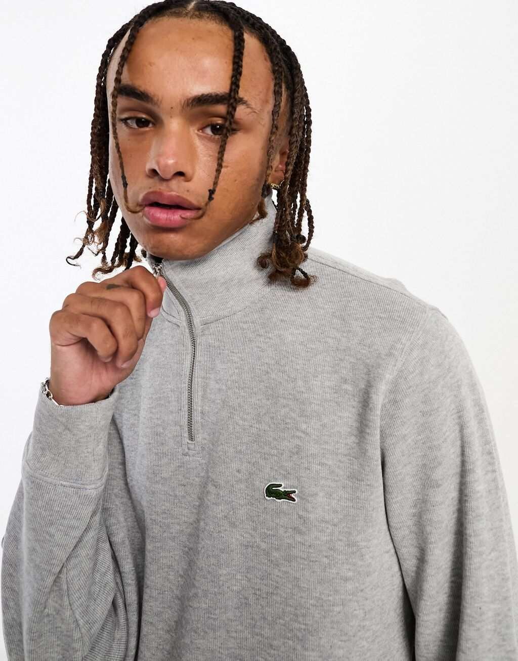 

Серый свитшот на молнии 1/4 Lacoste Essentials