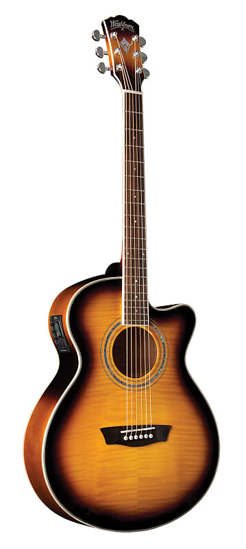 

Акустическая гитара Washburn - Tobacco Burst Festival Series Mini Jumbo Cutaway Acoustic Electric! EA15