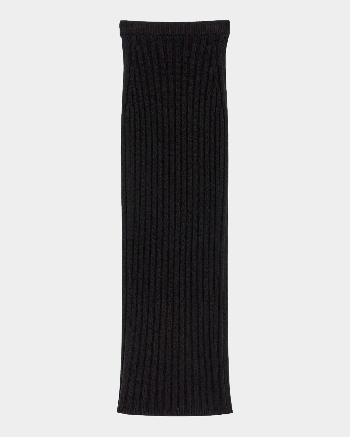

Юбка макси Seta из шерсти и кашемира в рубчик Max Mara, черный