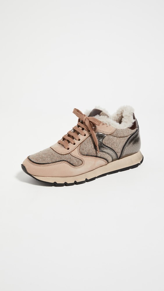 

Кроссовки Voile Blanche Julia Shearling Trainers, бежевый