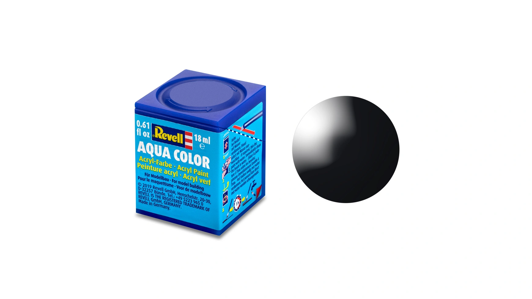 

Revell Aqua Color Черный, глянцевый, 18 мл, RAL 9005