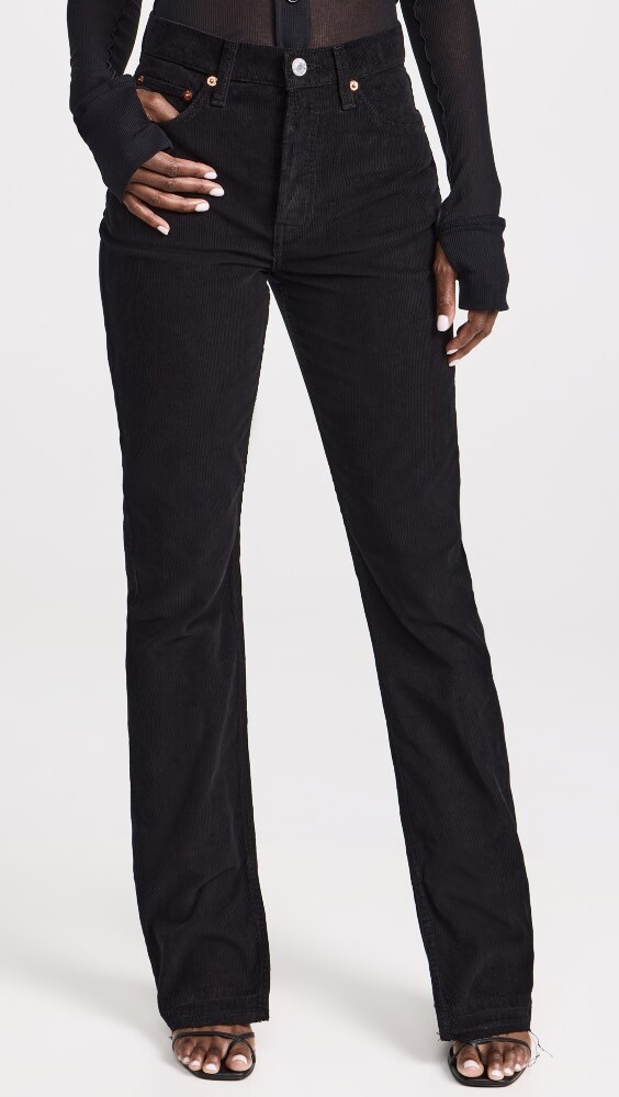 

Джинсы RE/DONE 70s High Rise Skinny Boot, черный