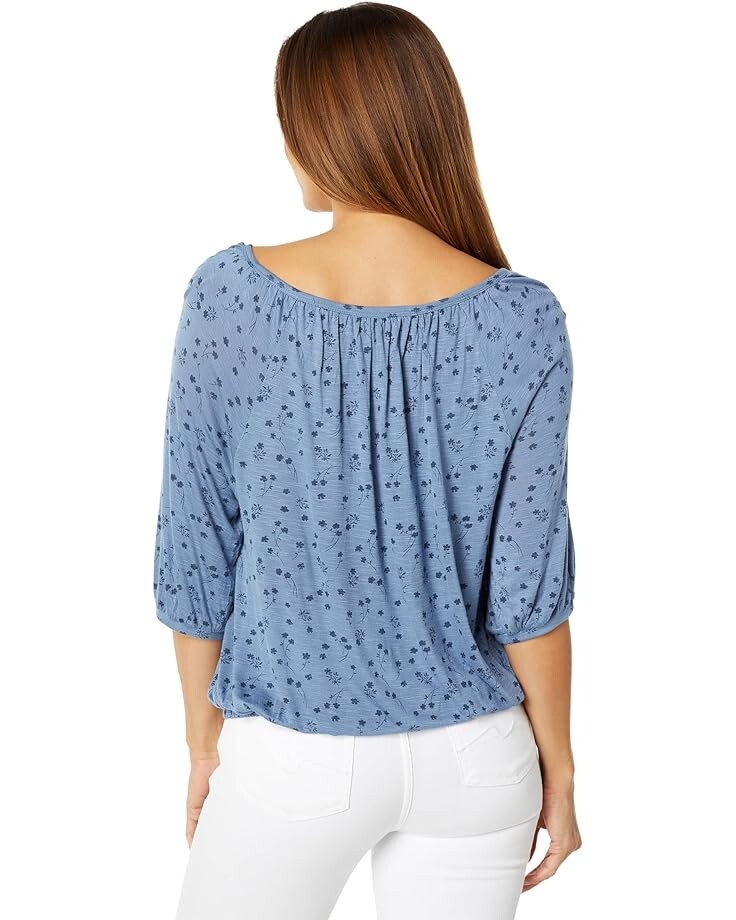 

Топ Lucky Brand Printed Peasant Top, цвет Blue Floral
