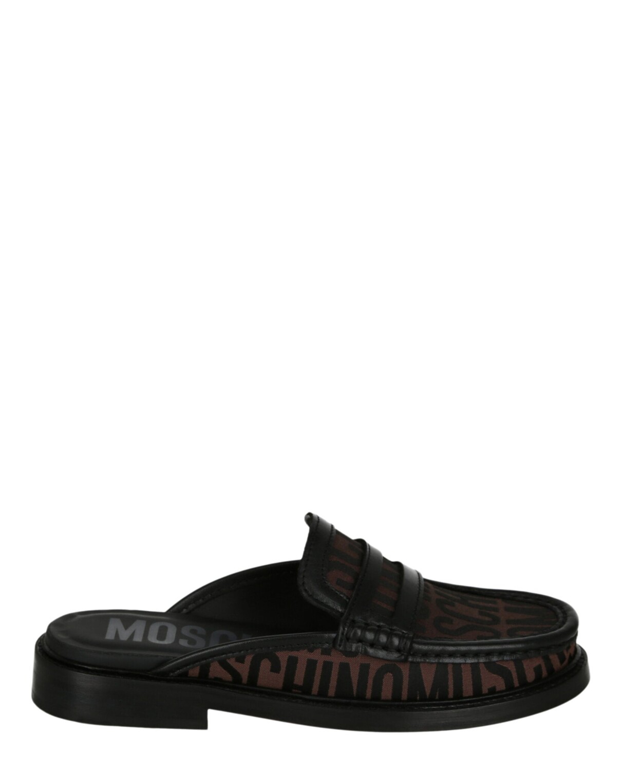 

Жаккардовые лоферы с логотипом Moschino, коричневый