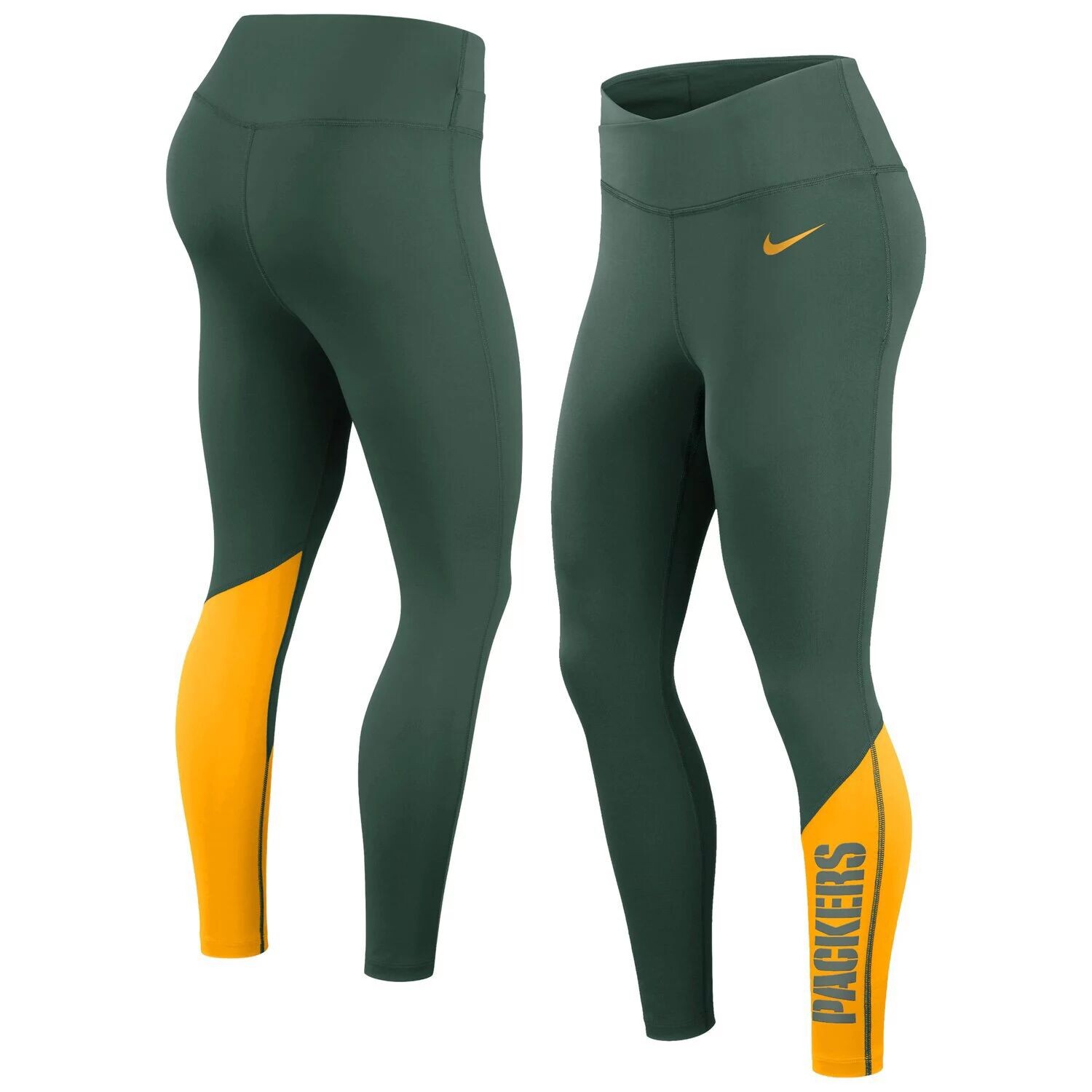 

Женские леггинсы Nike Green/Gold Green Bay Packers 7/8 Performance Nike