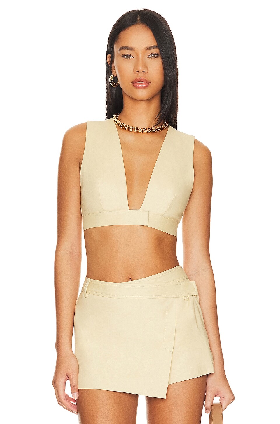 

Бюстгальтер L'Academie Stretch Linen Top, цвет Linen Beige
