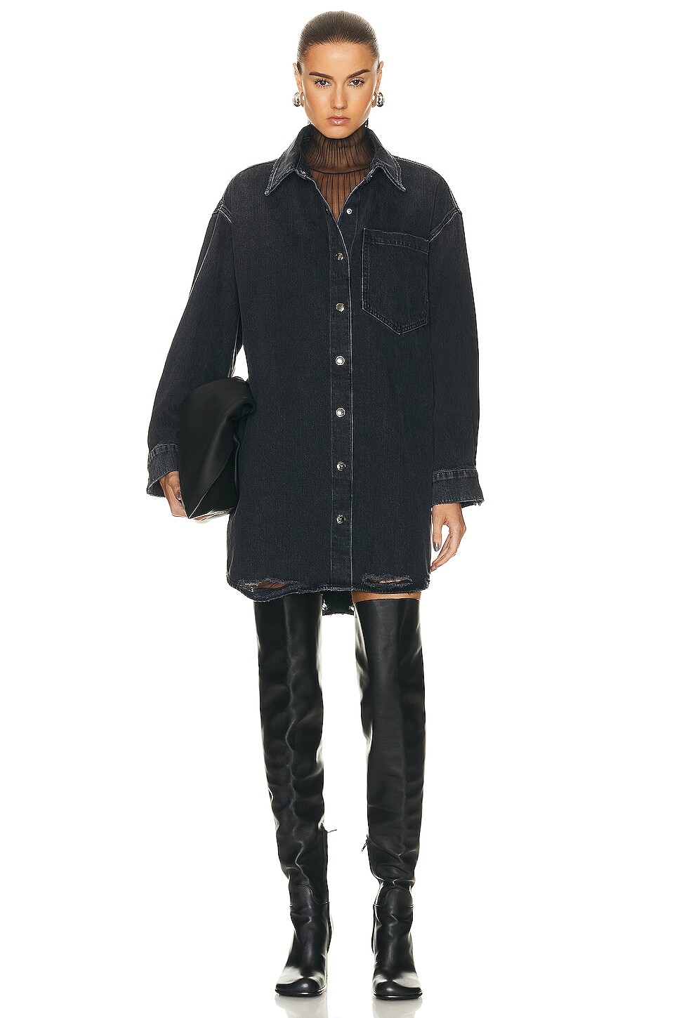 

Рубашка Agolde Mazie Denim Shirt Dress, цвет Disappear
