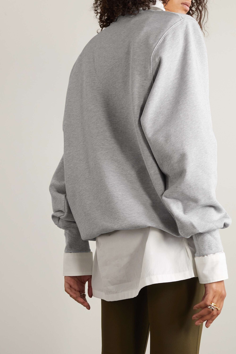 

WARDROBE.NYC платье мини из хлопкового джерси, светло-серый