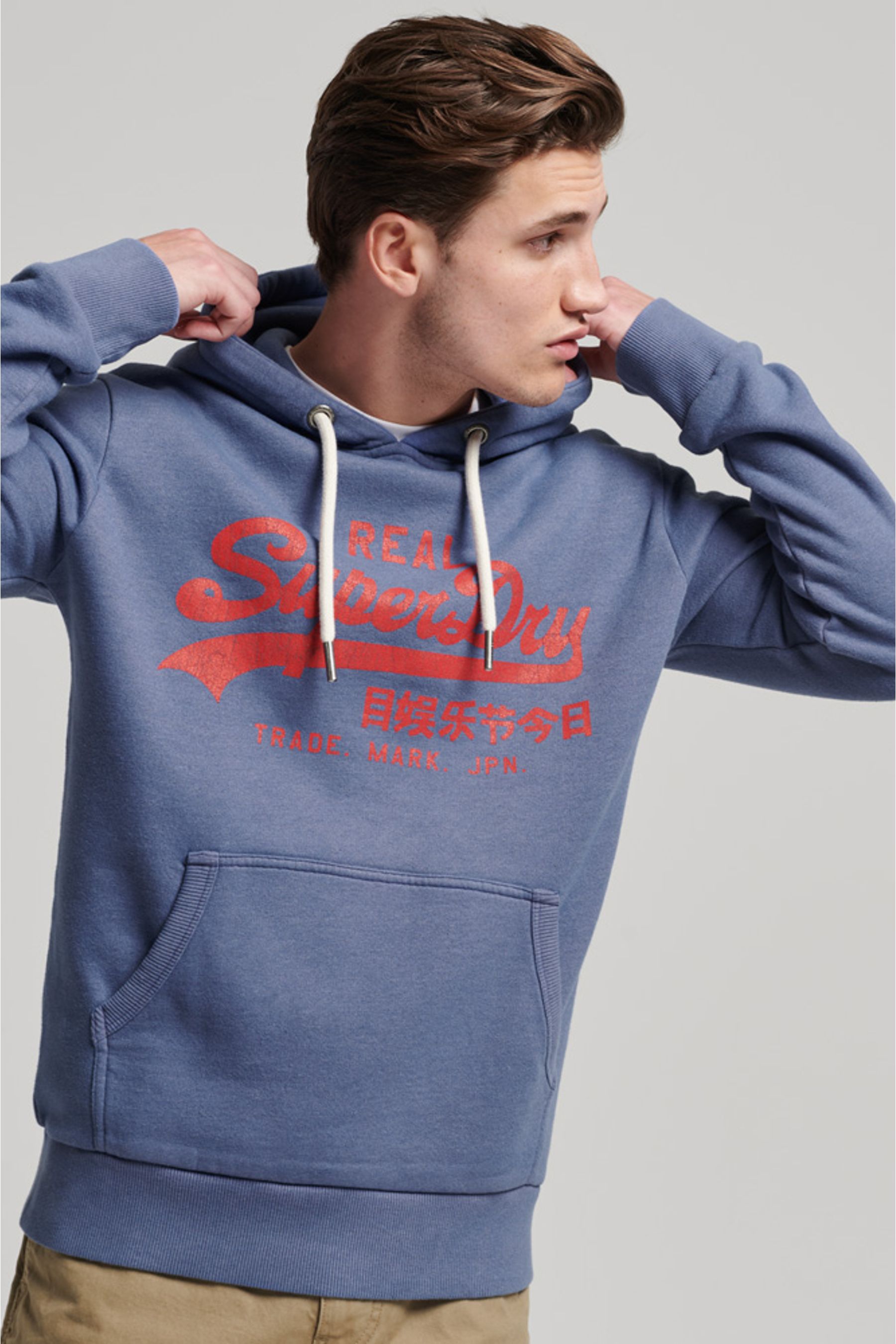 

Худи Melange Vintage с логотипом Superdry, синий