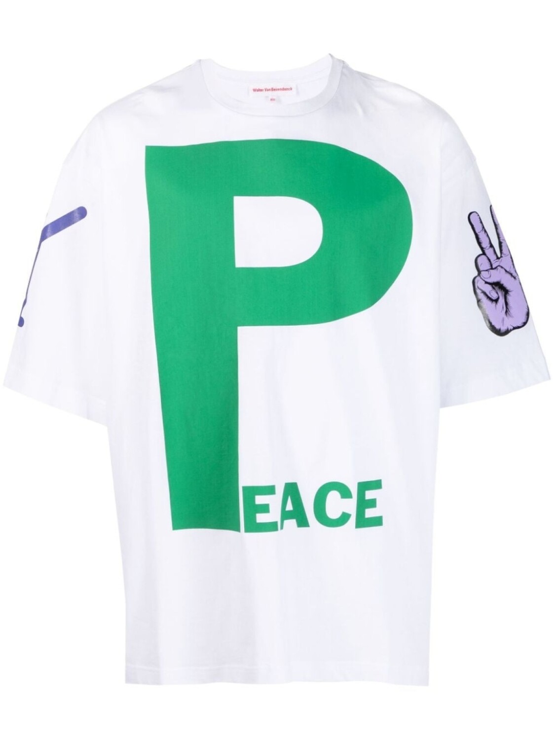 

Walter Van Beirendonck футболка оверсайз Peace, белый