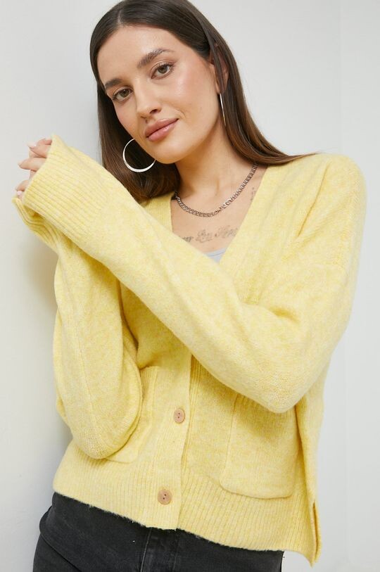 

Кардиган из смесовой шерсти Abercrombie & Fitch, желтый