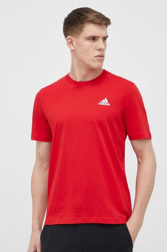 

Хлопковая футболка adidas, красный