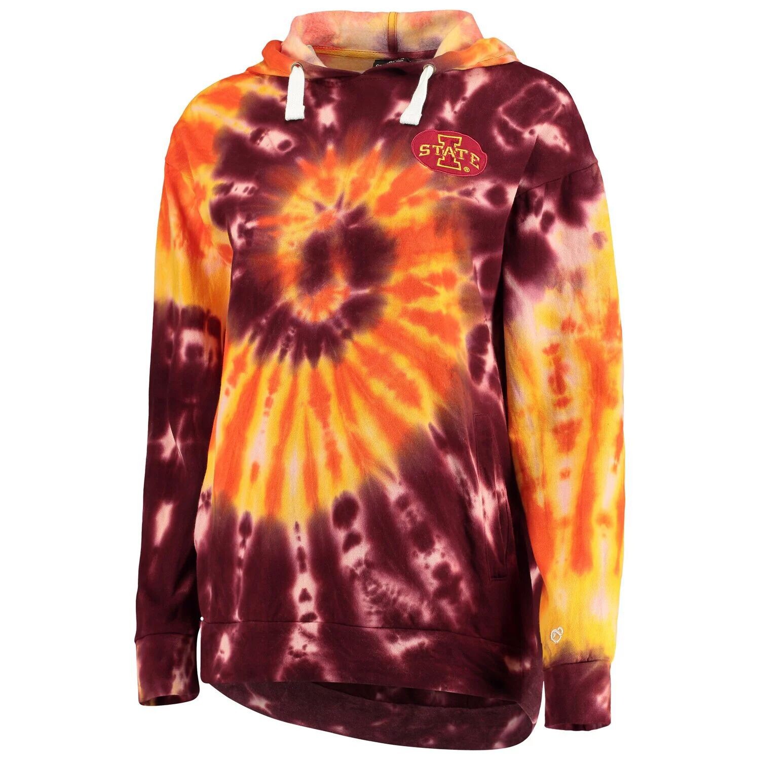 

Женский пуловер большого размера с капюшоном Colosseum Cardinal Iowa State Cyclones Slow Ride Spiral Tie-Dye Colosseum
