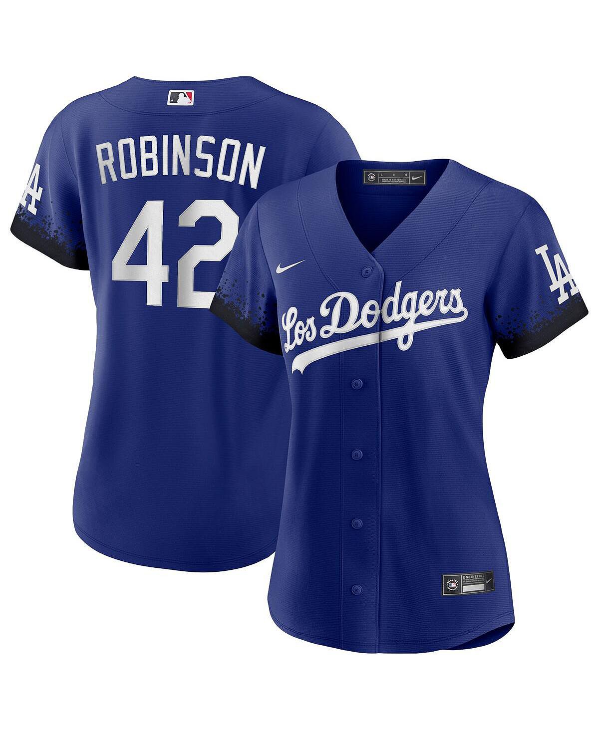 

Женская футболка Jackie Robinson Royal Los Angeles Dodgers City Connect Replica Player Nike