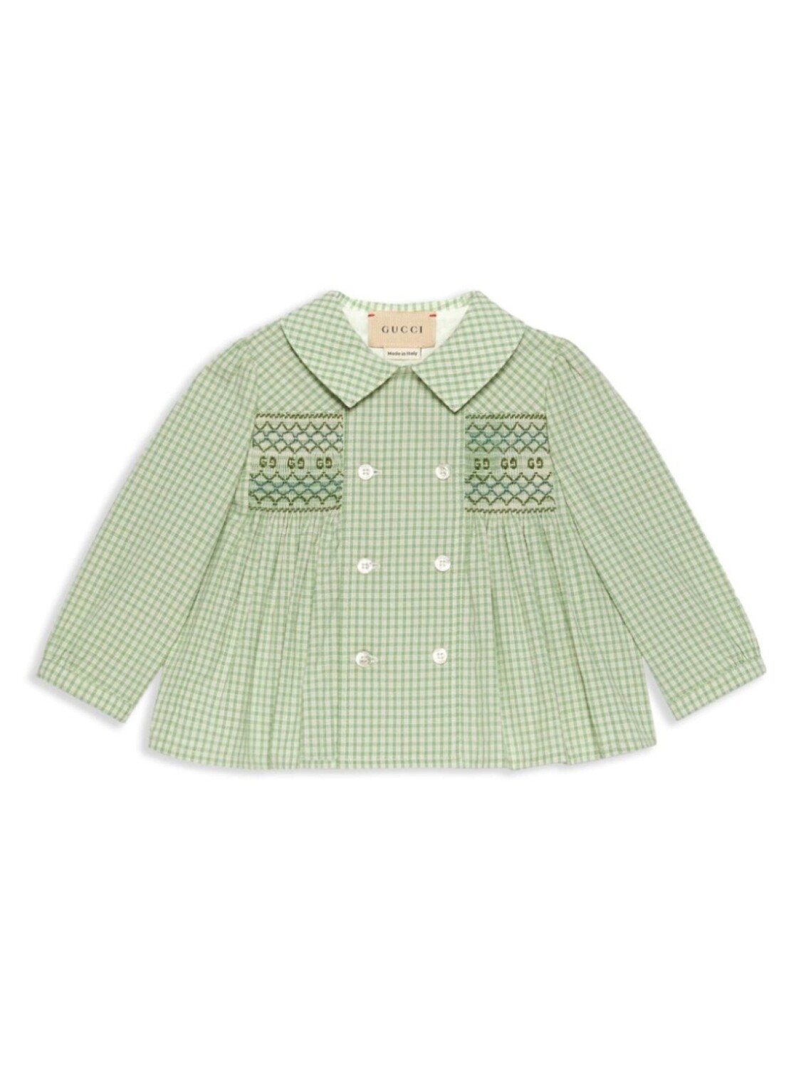 

Gucci Kids куртка в клетку гингем с вышитым логотипом, зеленый