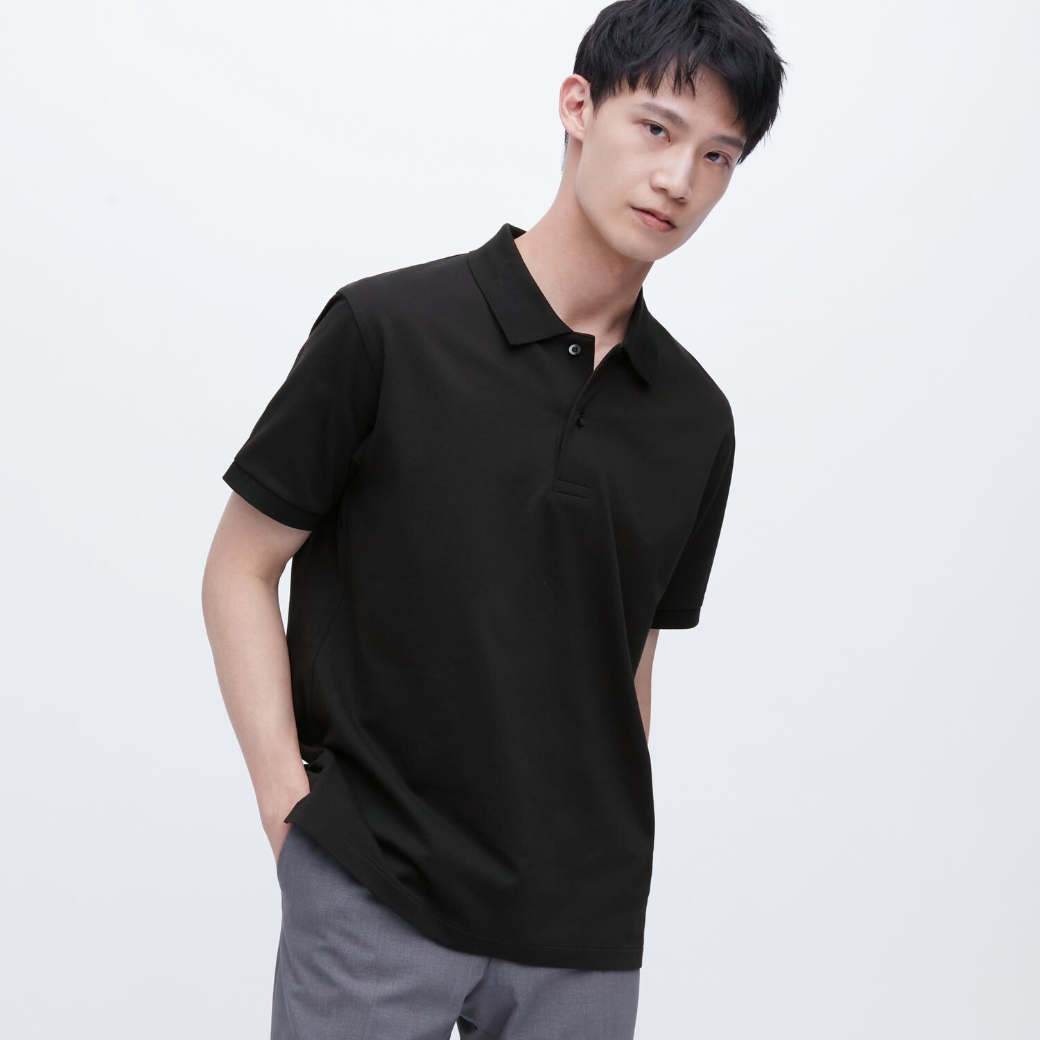 

Рубашка-поло Dry Kanoko Uniqlo, черный