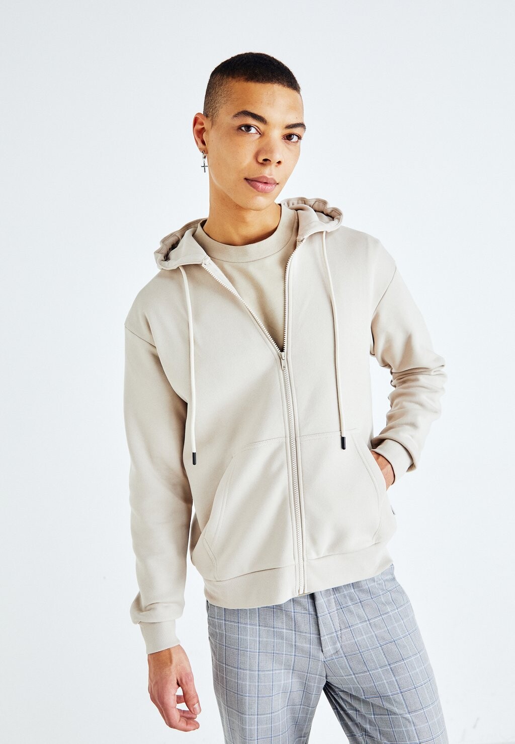 Толстовка на молнии Jjebradley Zip Hood Jack & Jones, цвет moonbeam толстовка jjebradley hood jack