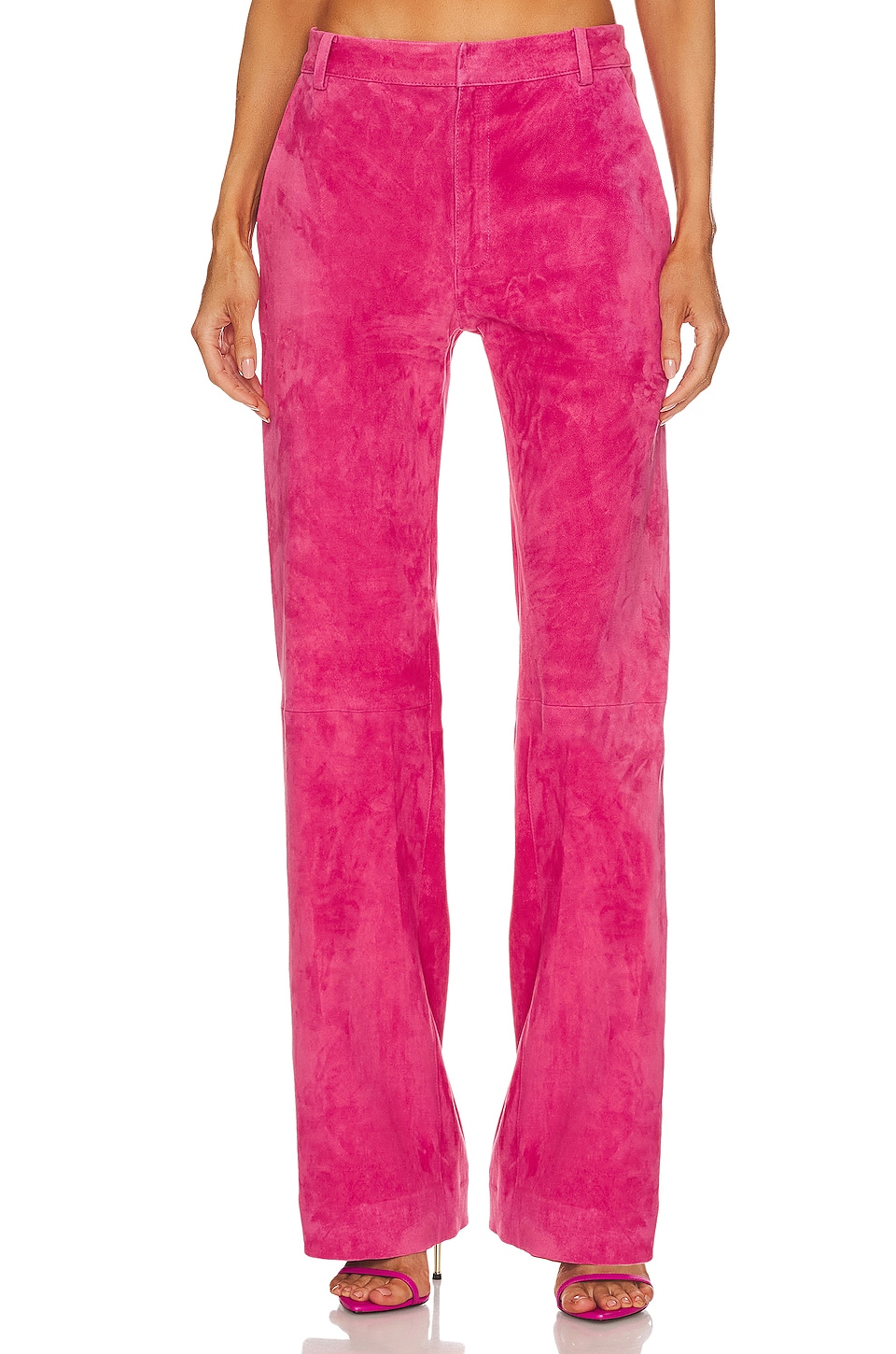 Брюки SPRWMN Baggy Low Rise Suede Trousers, цвет Hot Pink брюки river island petite baggy low rise parachute белый