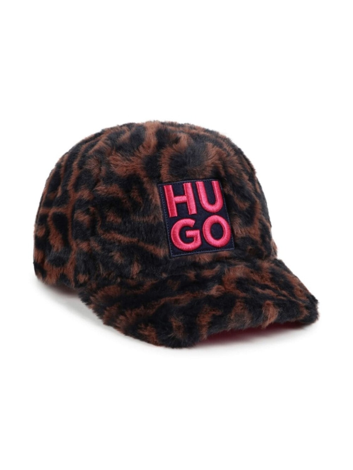 

HUGO KIDS шапка из искусственного меха с логотипом-аппликацией, коричневый