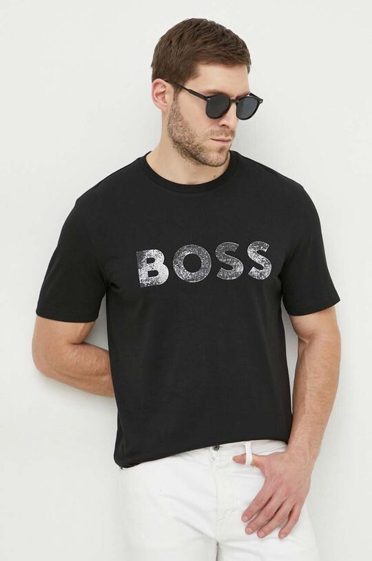 

Хлопковая футболка Boss Orange, черный
