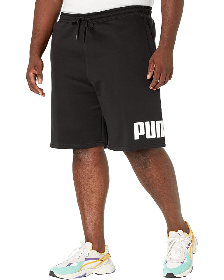 Шорты PUMA Big & Tall Big Logo 10 Fleece Shorts, цвет Cotton Black/Puma White