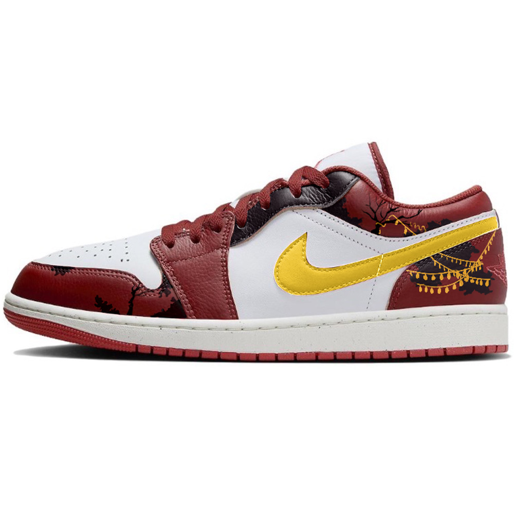 

Кроссовки Air Jordan 1 Vintage Basketball Shoes Men Low-top Red/Gold, золотой