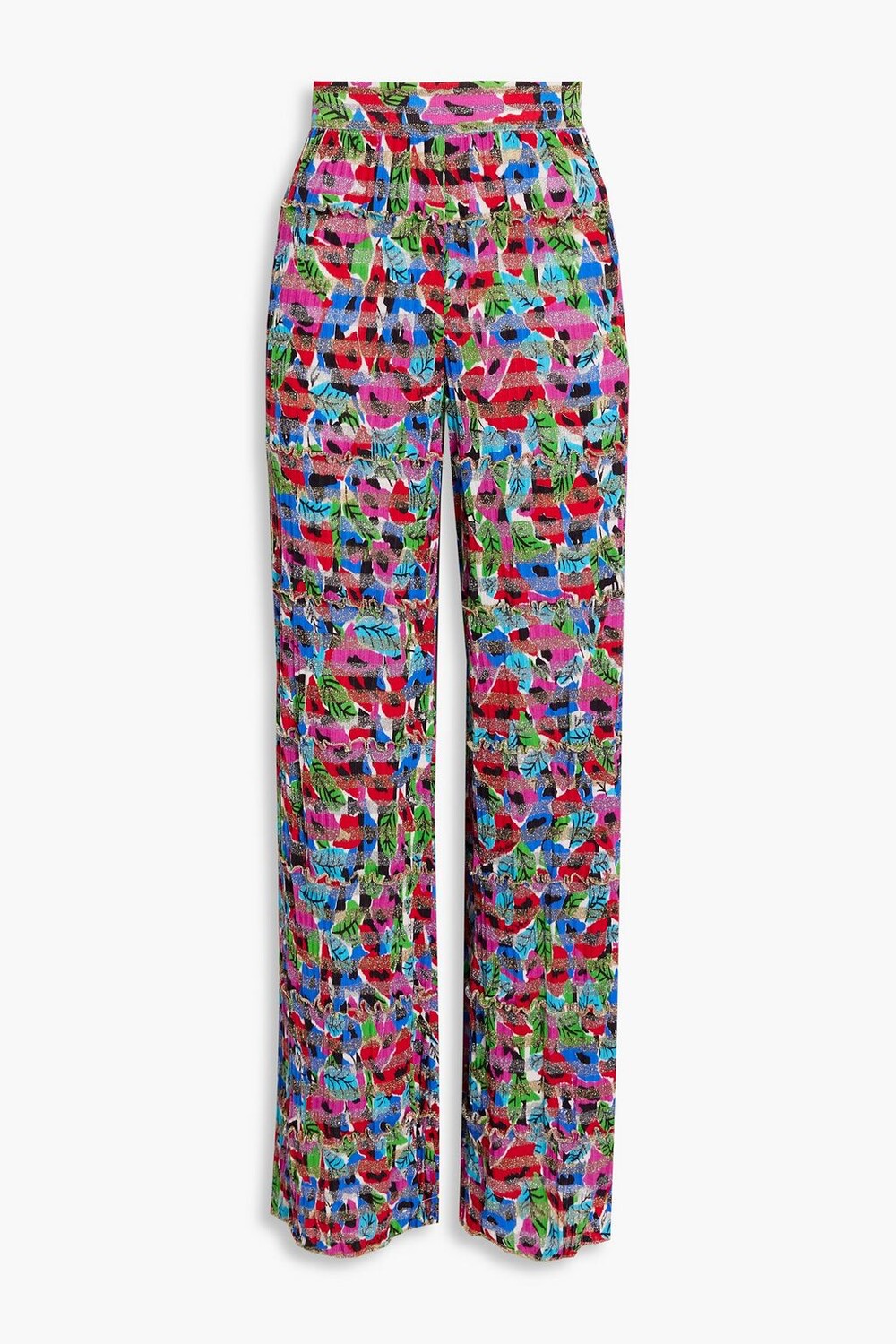 

Широкие брюки из хлопковой смеси с металлизированным принтом MISSONI, розовый