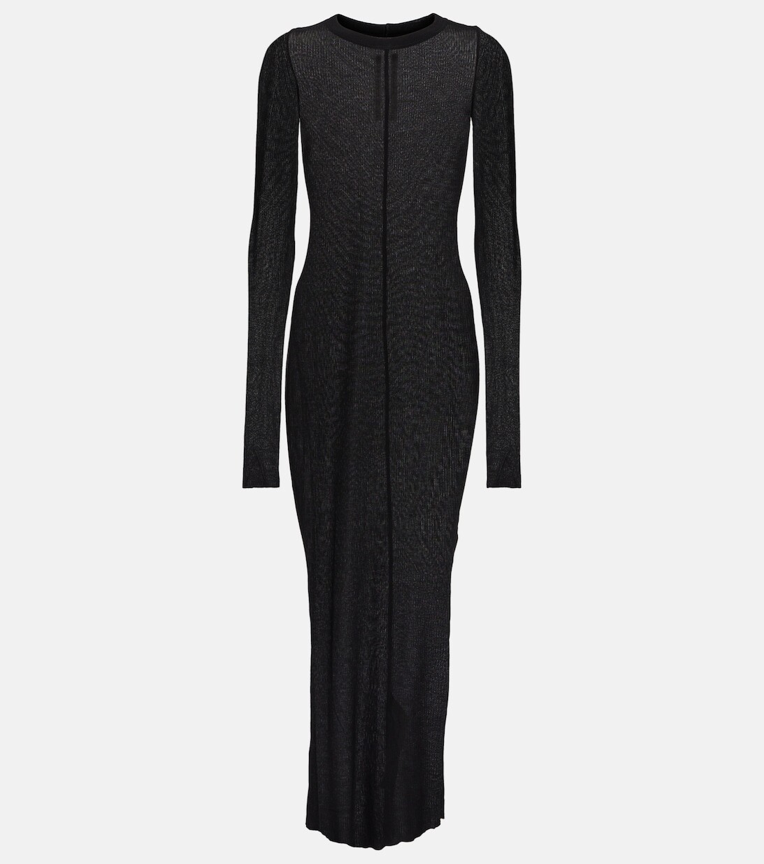 

Платье макси из смесового шелка RICK OWENS, черный