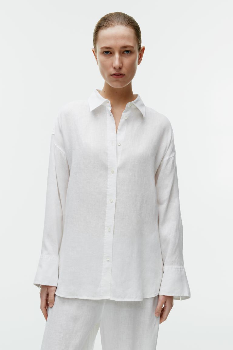 Свободная льняная рубашка Arket, белый платье рубашка arket белый