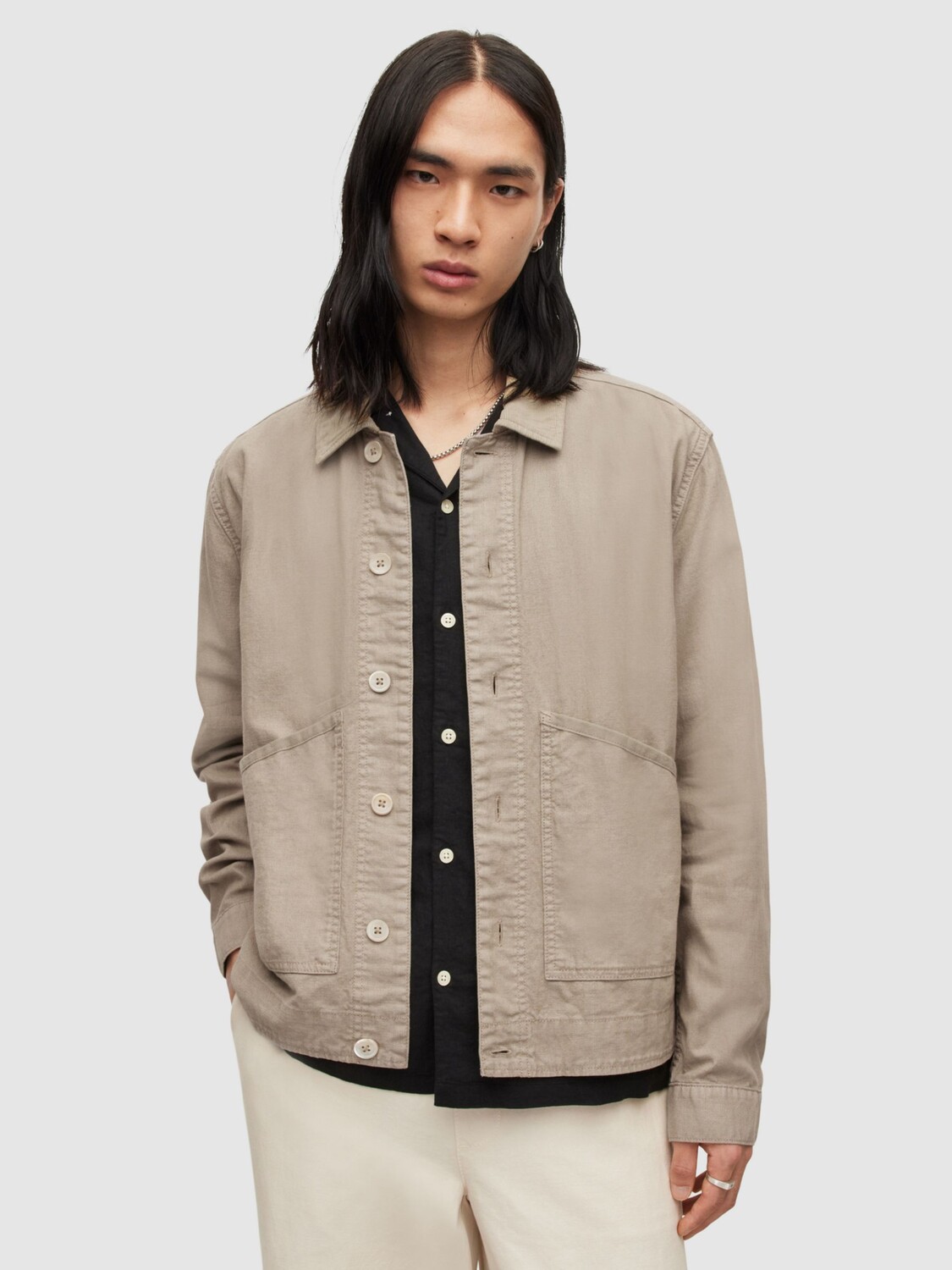 

Куртка AllSaints Bruc, пыльно-серо-коричневый