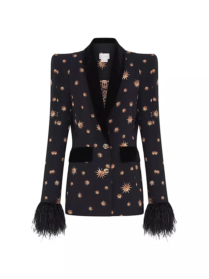 Однобортный пиджак с принтом Camilla, цвет soul of a star gazer