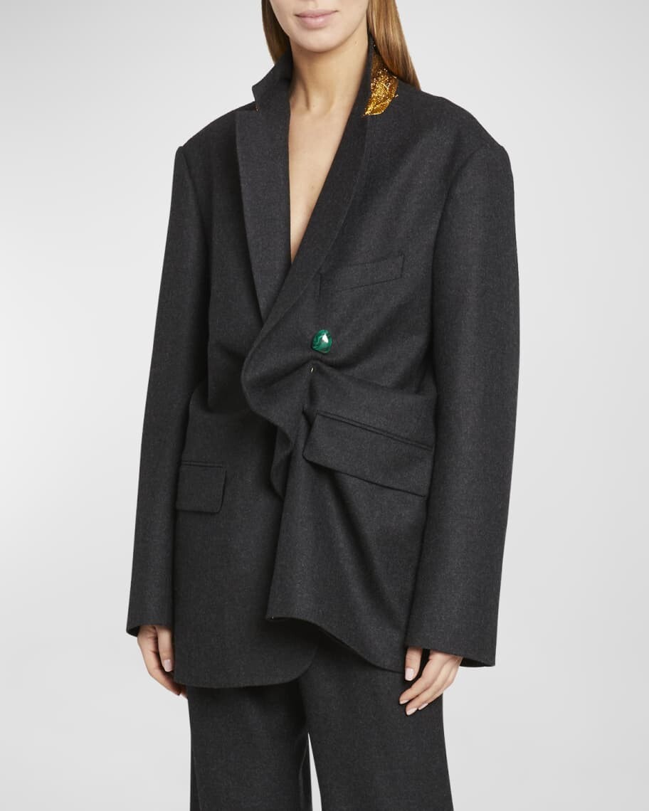 

Присборенный блейзер с драпировкой Blurry Dries Van Noten