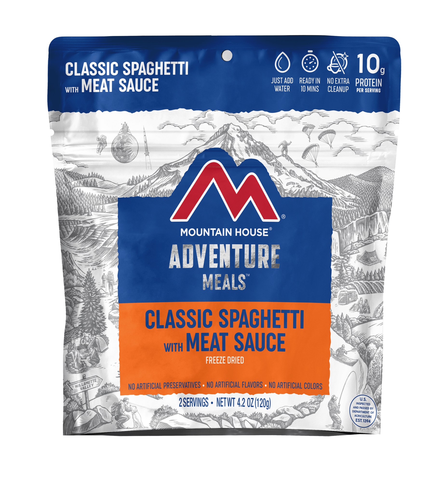 Классические спагетти с мясным соусом – 2 порции Mountain House сытный обед