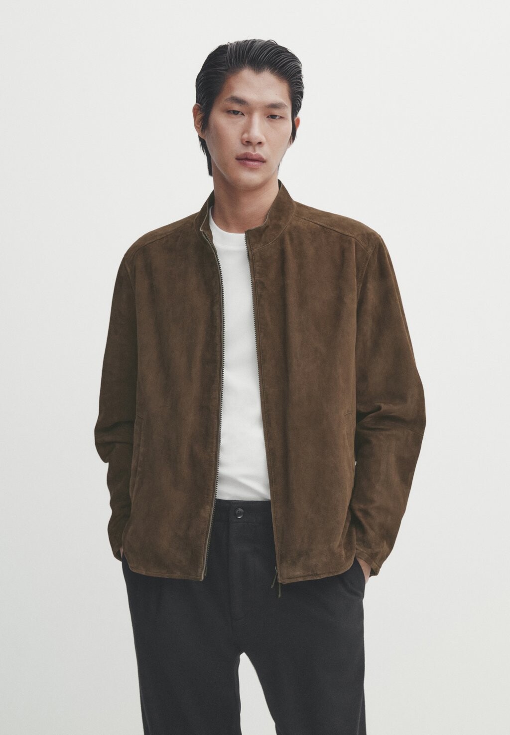 

Кожаная куртка Massimo Dutti, темно-коричневый
