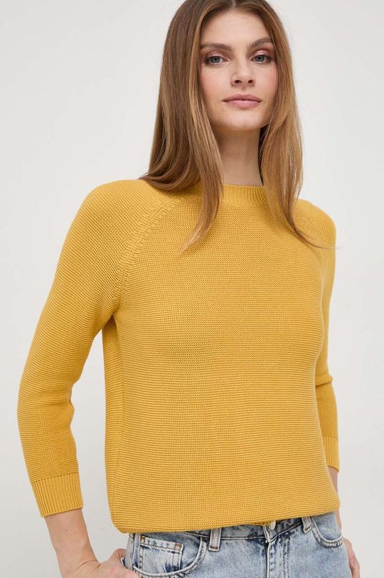 Хлопковый свитер Weekend Max Mara, желтый свитер max mara размер s серый