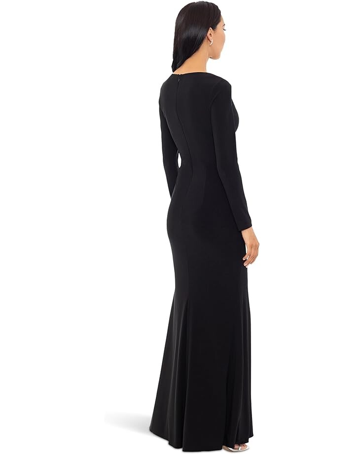 

Платье XSCAPE Long Ity Long Sleeve Contrast Lining, цвет Black/Nude
