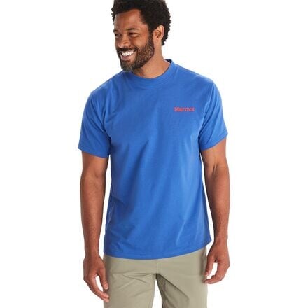 

Футболка в горошек мужская Marmot, цвет Trail Blue