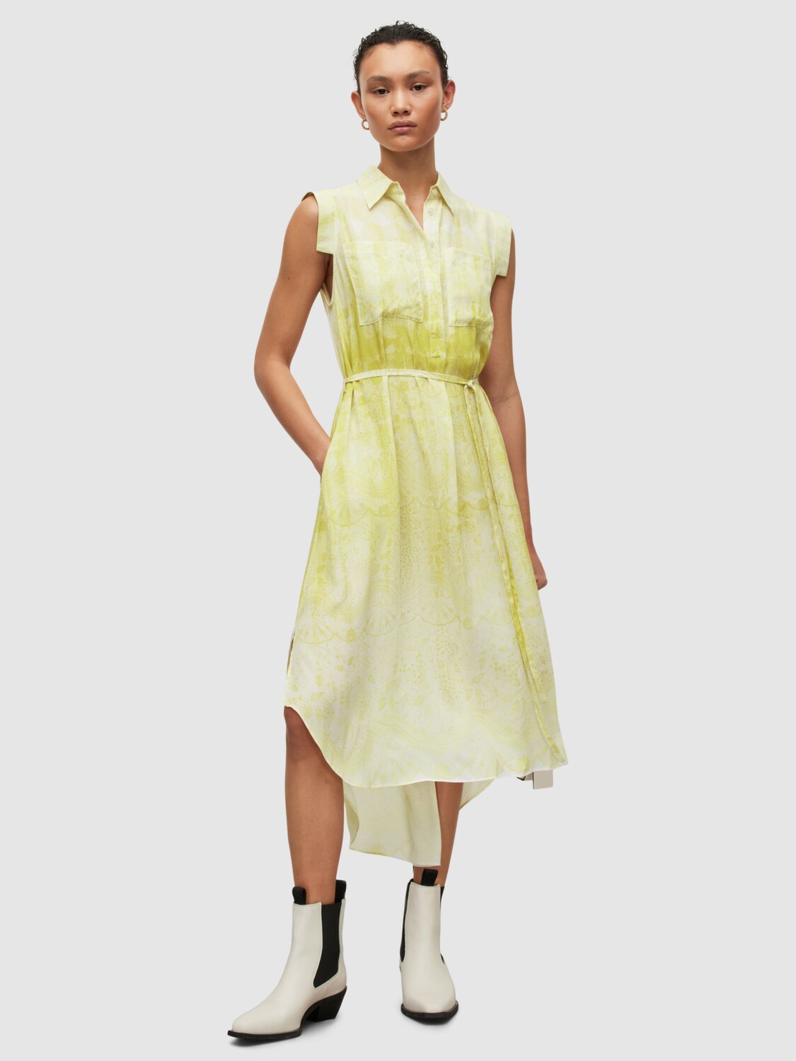 

Платье макси AllSaints Daria Estrella, цвет Zest Yellow