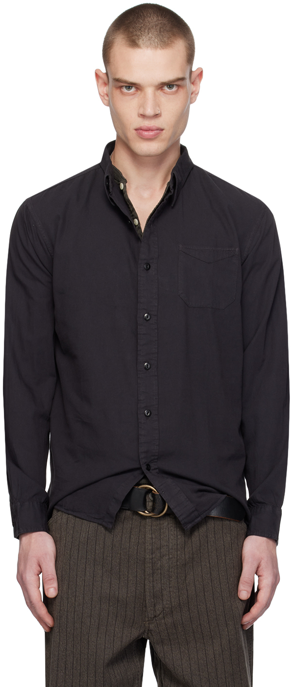 Черная рубашка, окрашенная в готовую одежду Rrl, цвет Black