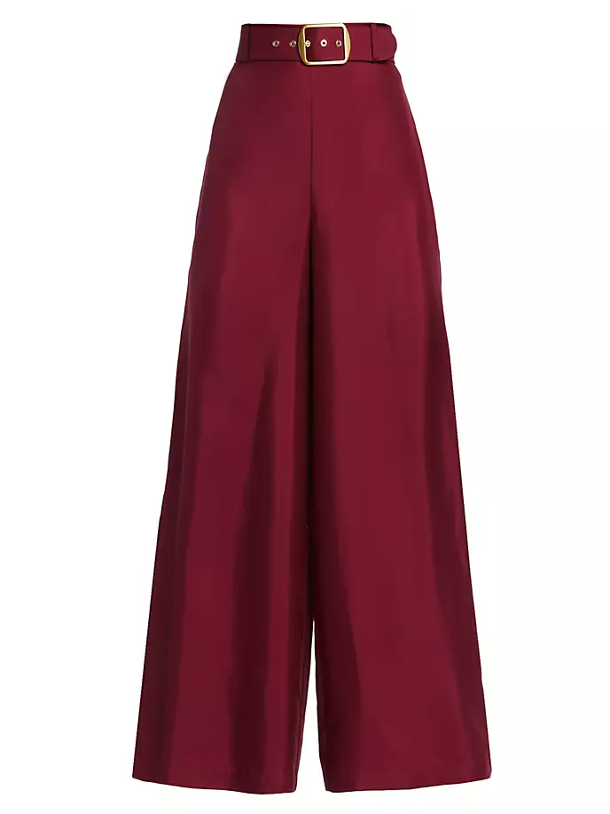 

Брюки Luminosity с поясом Zimmermann, цвет burgundy