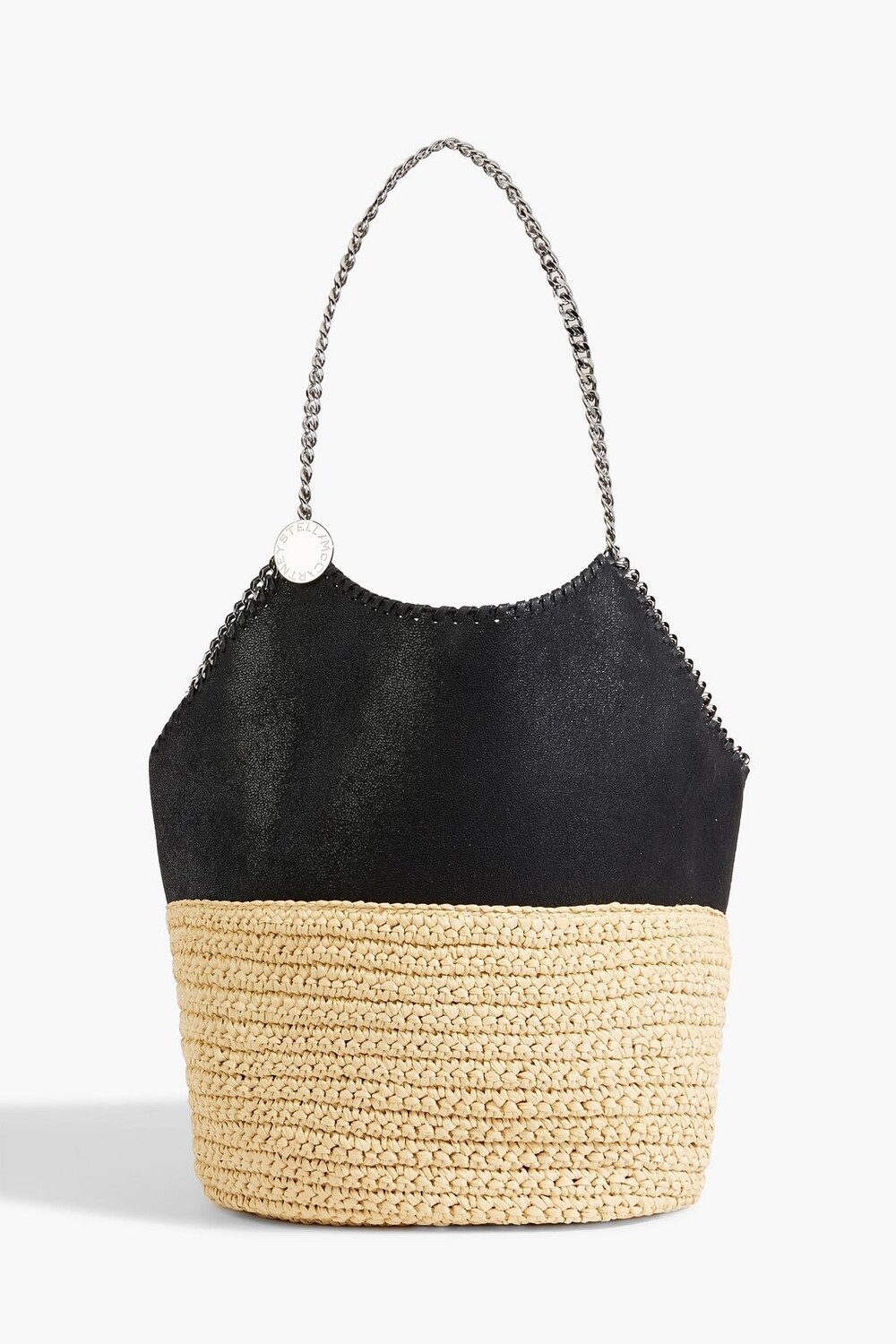 

Сумка-тоут Falabella из искусственной матовой кожи и искусственной рафии STELLA MCCARTNEY, черный