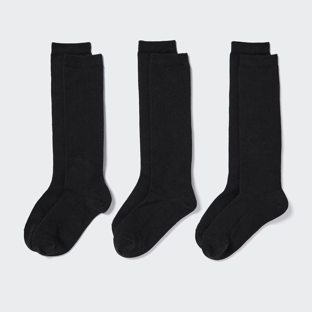 

Носки Uniqlo унисекс высокие 3 пары, черный