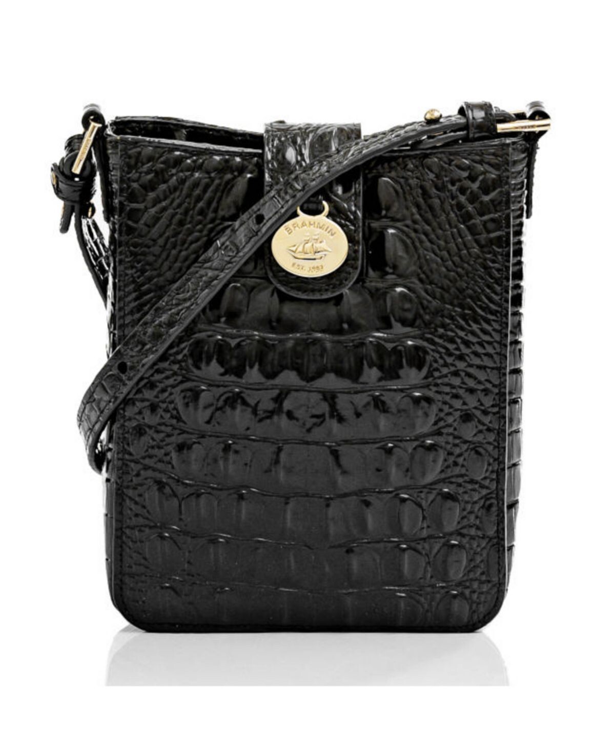

Кожаная сумка через плечо Marley Melbourne с тиснением Brahmin, черный