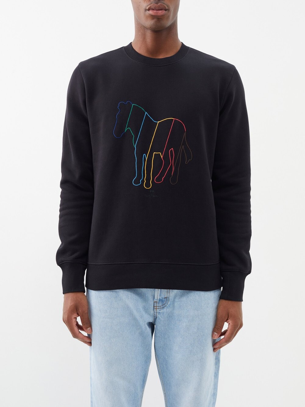 

Толстовка из органического хлопка с вышивкой зебры PS Paul Smith, черный